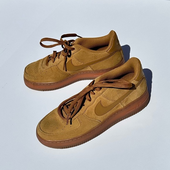 Nike Air Force 1 LV8 (GS) Shoes Big Kids Size 5Y Gum Light Brown Blokecore - Picture 2 of 10